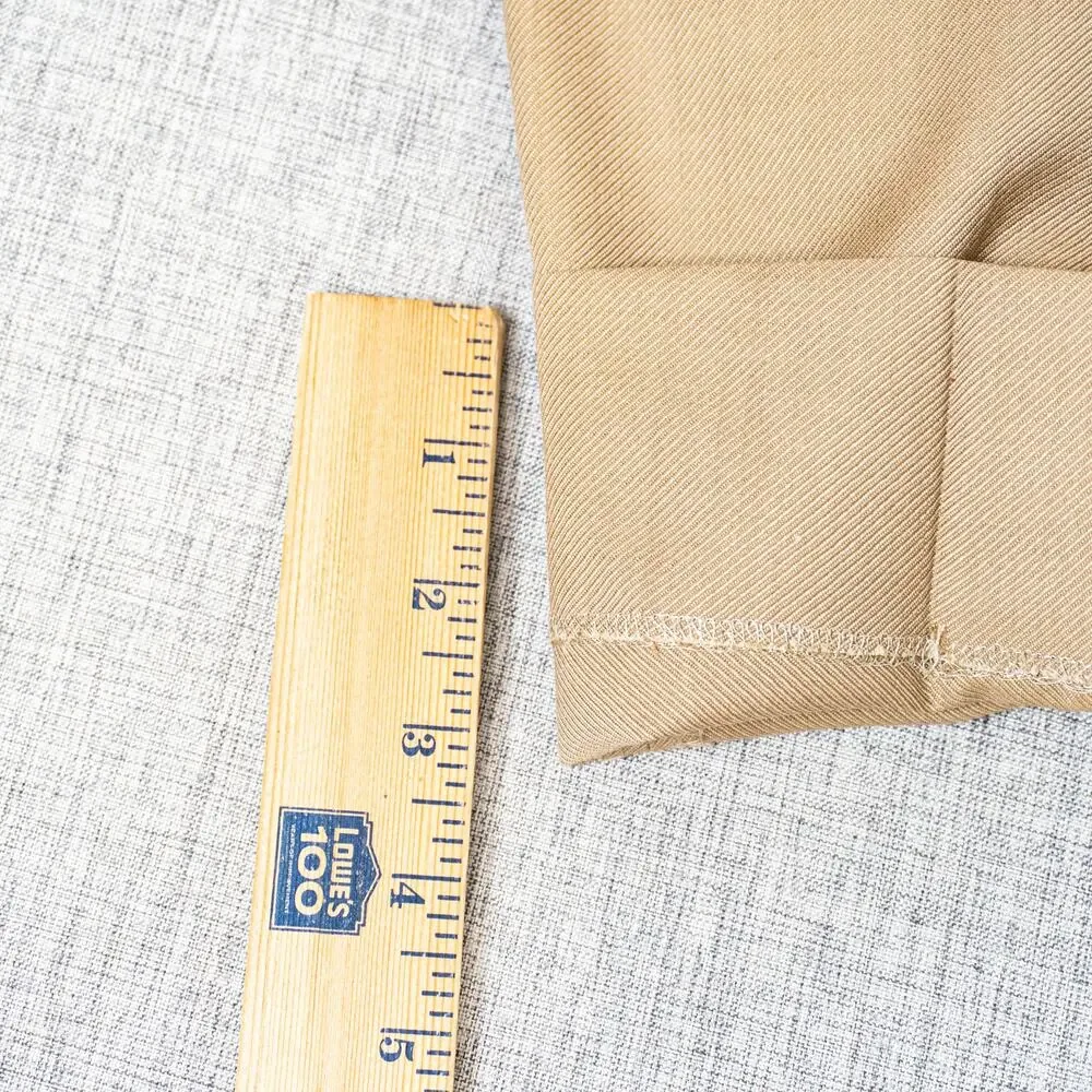 CANALI 1934 Men's PANTALONE Flat front Dress Pants tan wool size 52IT